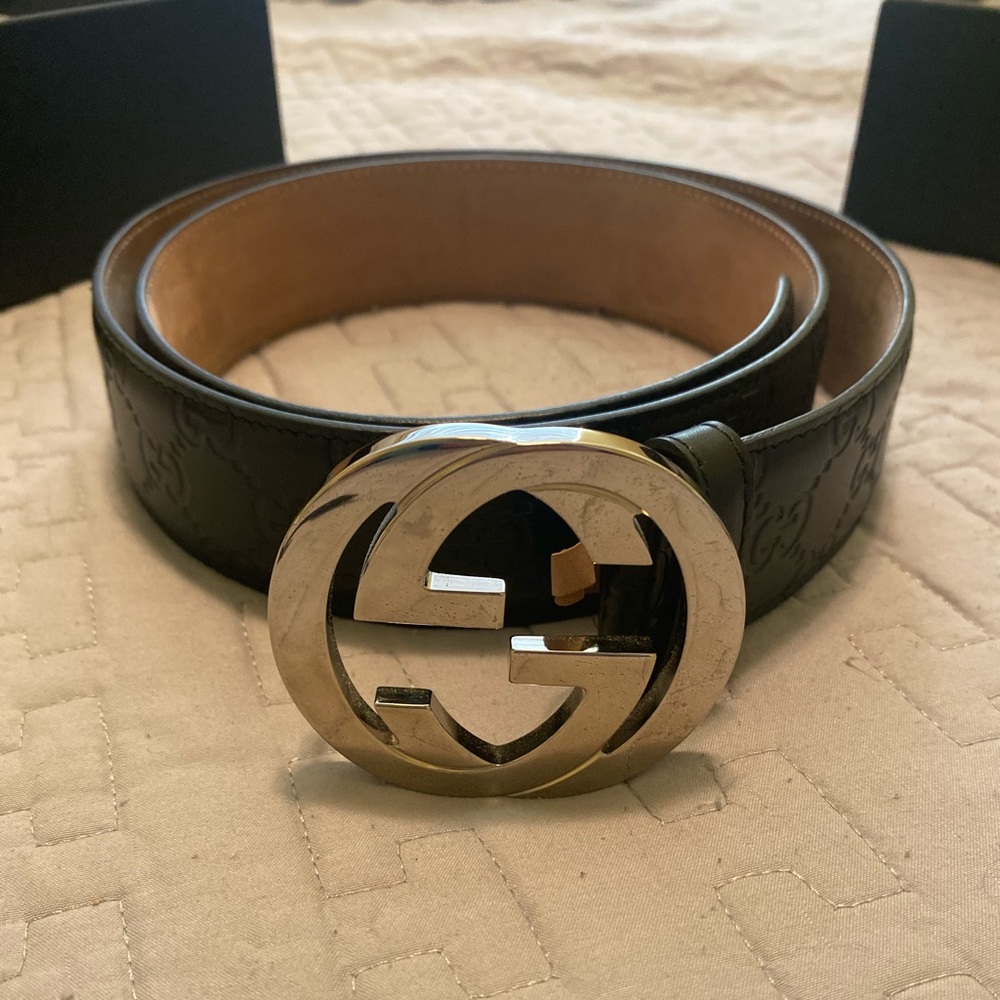 Black Gucci belt size 36/100cm